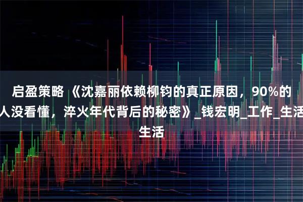 启盈策略 《沈嘉丽依赖柳钧的真正原因,90%的人没看懂,淬火年代背后的秘密》_钱宏明_工作_生活